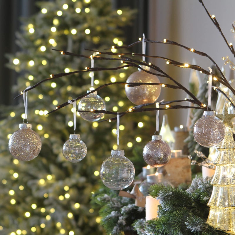 Sea Team Shatterproof Clear Plastic Christmas Ball Ornaments Decorative Xmas Balls Baubles Set with Stuffed Delicate Decorations (60mm/2.36''/30-Pack, Rose Gold) - Image 3